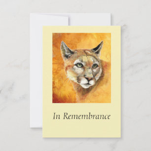 Custom Memorial Service Cougar Puma Cat Einladung
