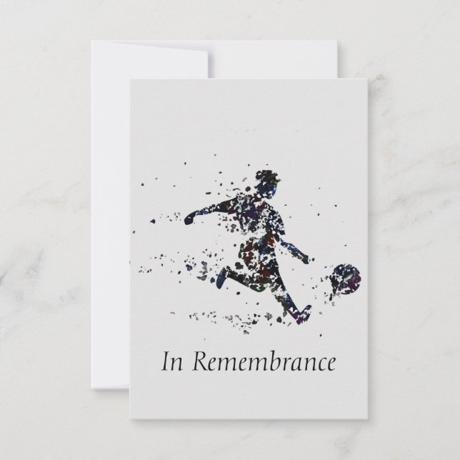 Custom Memorial Service Fußball Sport Einladung (Vorderseite)