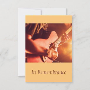 Custom Memorial Service Gitarre Player Music Einladung