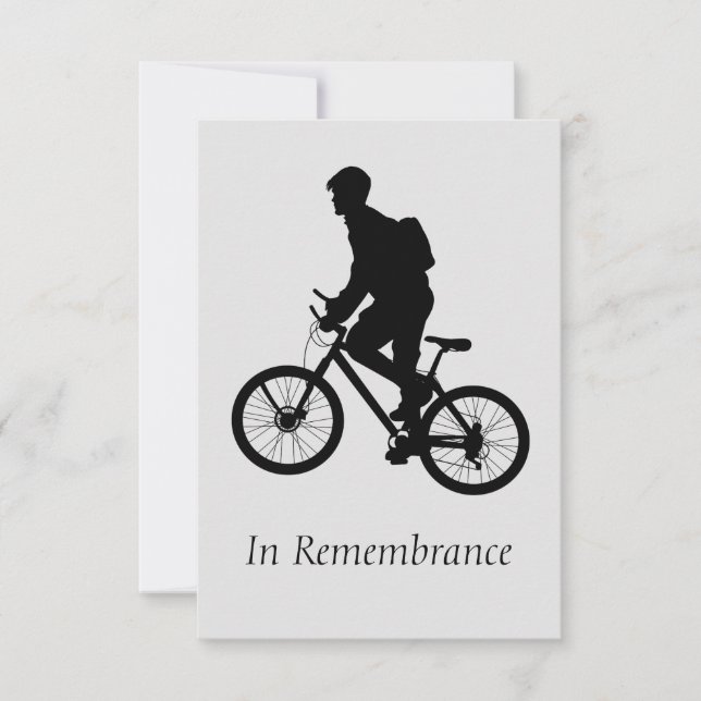 Custom Memorial Service Mountainbike Biker Einladung (Vorderseite)