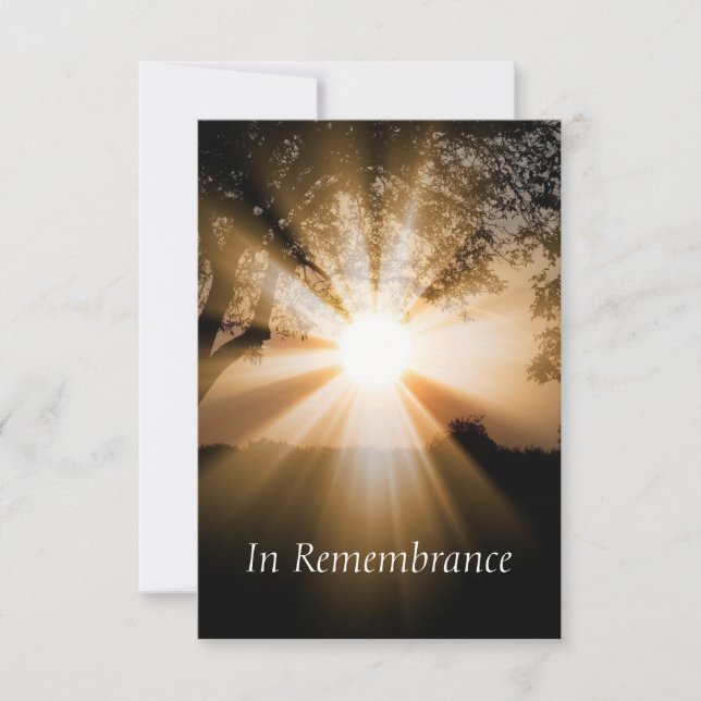 Custom Memorial Service Schöne Sunshine Einladung (Vorderseite)