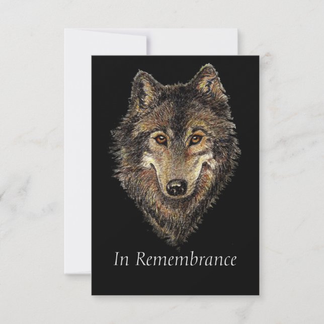 Custom Memorial Wolf Animal Water Einladung (Vorderseite)