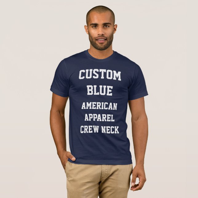 Custom Men NAVY BLAUE AMERICAN APPAREL T - SHIRT (Vorne ganz)