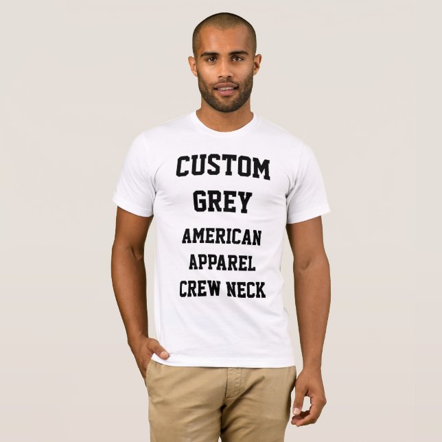 Custom Men SILVER GRAY AMERICAN APPAREL T - SHIRT (Vorne ganz)