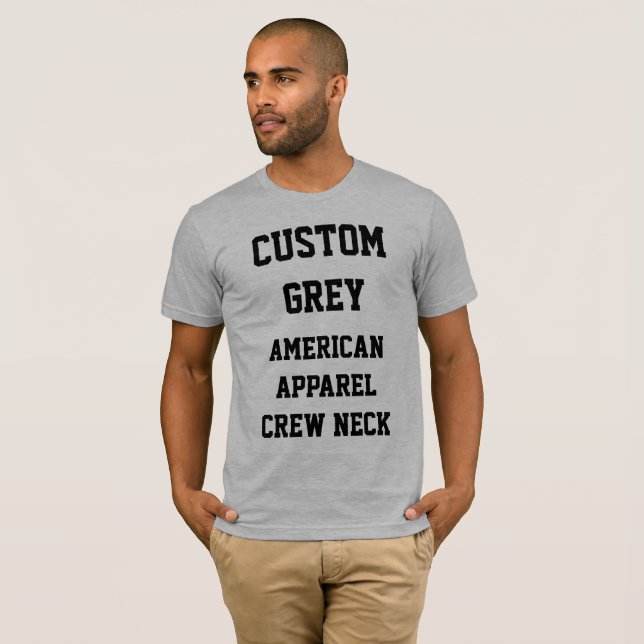Custom Men's GRAY AMERICAN APPAREL T - SHIRT (Vorne ganz)