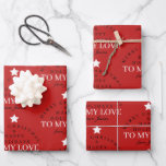 Custom Merit Christmas Red Monogram Husband Ehefra Geschenkpapier Set<br><div class="desc">Ein personalisiertes "Frohe Weihnachten" Monogramm-Design mit einem Weihnachtsuntergrund,  perfekt für Ihren Mann,  Ehefrau,  Freundin,  Freund. Ein ideales festliches,  individuelles Design für die Ferienzeit. Passen Sie das Monogramm an und machen Sie es zu Ihrem eigenen!</div>