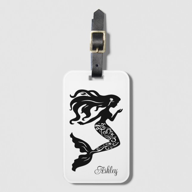 Custom Mermaid Luggage Tag Gepäckanhänger (Vorderseite Vertikal)