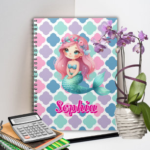 Custom Mermaid rosa Muster Notizblock