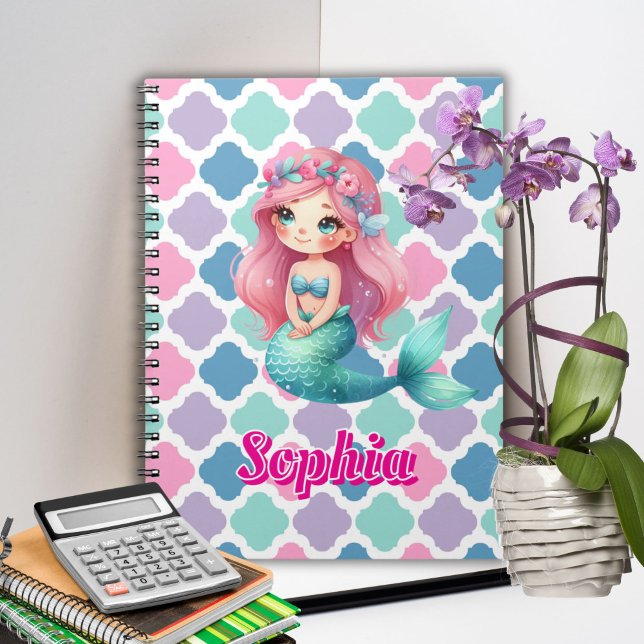 Custom Mermaid rosa Muster Notizblock (Von Creator hochgeladen)