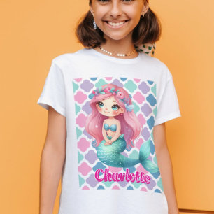 Custom Mermaid rosa Muster T-Shirt