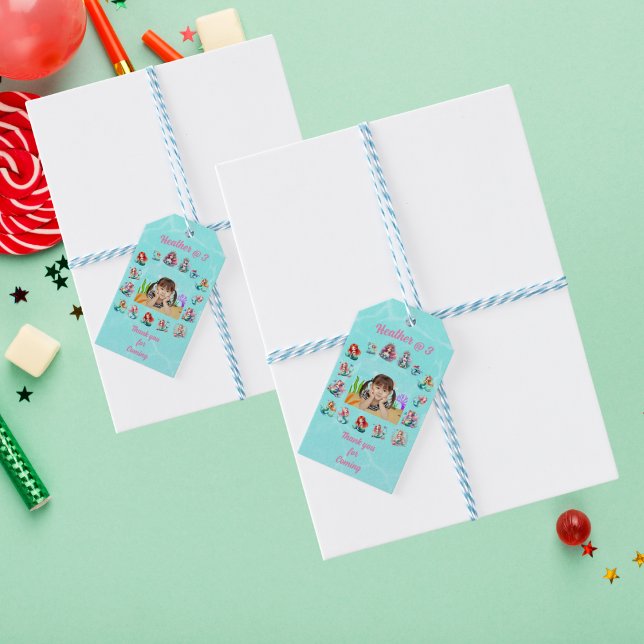 Custom Mermaids Theme Girl Birthday Vielen Dank Geschenkanhänger (Von Creator hochgeladen)