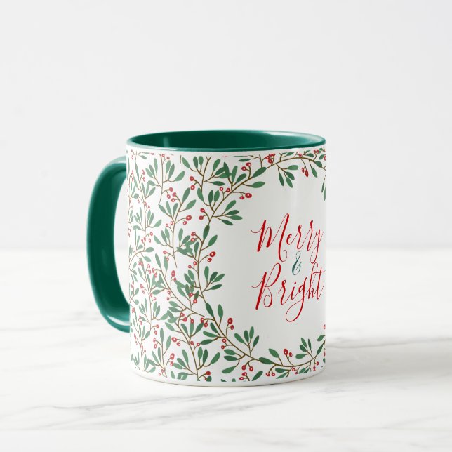 Custom Merry & Bright Tassen Weihnachtsgeschenk (Vorderseite Links)
