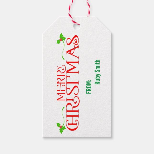 Custom Merry Christmas Fun Personalisiert Geschenkanhänger (Vorderseite)