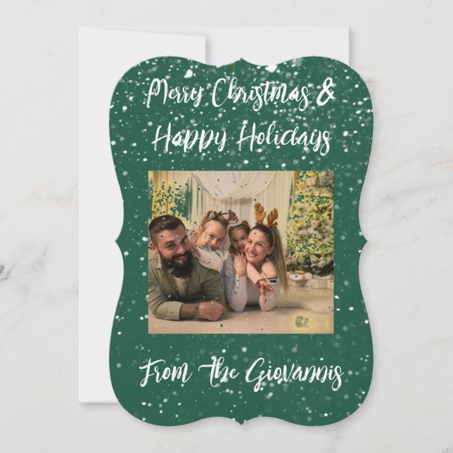CUSTOM MERRY CHRISTMAS GREETING CARD SAVE THE DATE (Vorderseite)