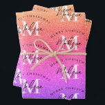 Custom Merry Christmas Rainbow Glitzer Monogram Geschenkpapier Set<br><div class="desc">Ein personalisiertes "Frohe Weihnachten" Monogramm-Design mit einem Xmas Regenbogen-Glitzer im Hintergrund. Ein ideales festliches,  individuelles Design für die Ferienzeit. Passen Sie das Monogramm an und machen Sie es zu Ihrem eigenen!</div>
