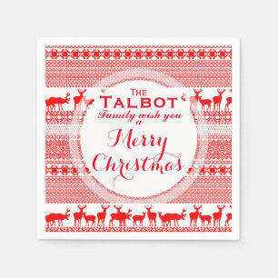Custom MERRY CHRISTMAS SAASON'S GREETING Paper N Serviette