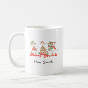 Custom Merry Goosemas Lehrer Geschenk Kaffeetasse