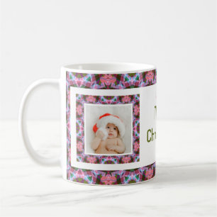 Custom Merry Pink Herbst Weihnachts Foto Tee Kaffeetasse