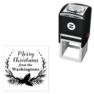 Custom Merry Weihnachts-Kranz-Selbsteinfärbung Bri Permastempel