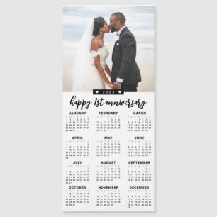 Custom Message 2023 Foto Calendar Elegante Herzen Magnetkarte