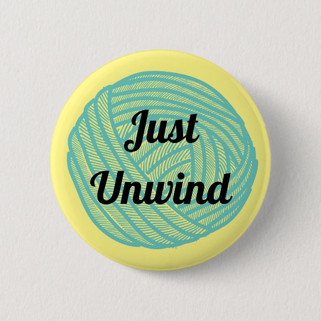 Custom Message Ball of Yarn Button for Knitters (Vorderseite)