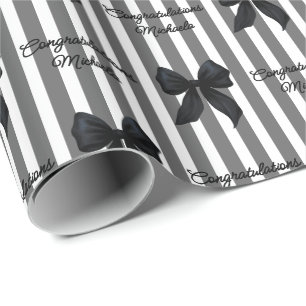 Custom Message Black Coquette Books Glückwünsche Geschenkpapier