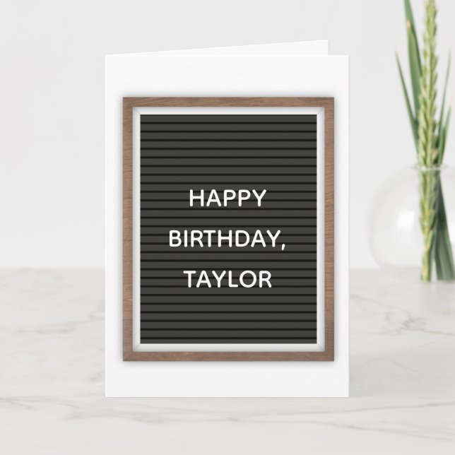 Custom Message Black Felt Letterboard Marquee-Sign Karte (Vorderseite)