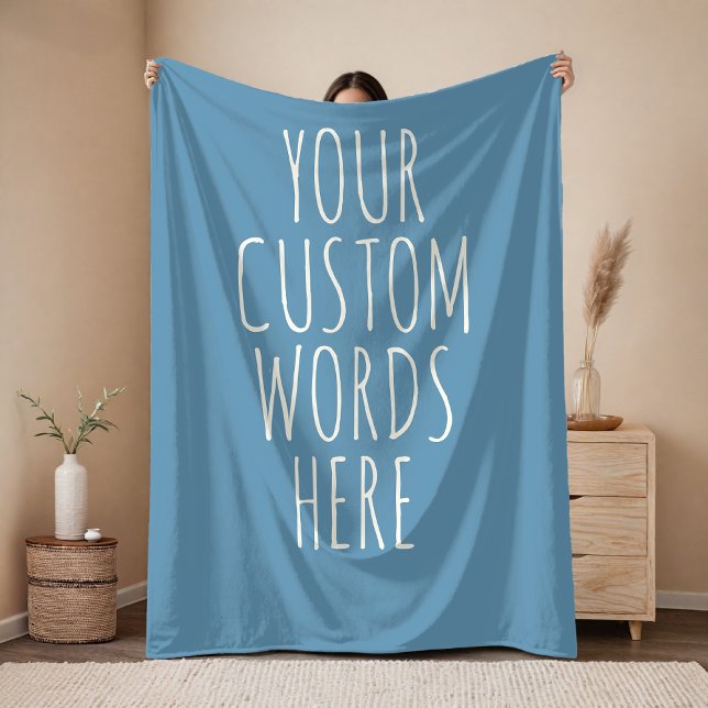 Custom Message Blanket Gift for Mom, Dad & Friends Fleecedecke (Sky Blue Custom Message Blanket – Personalized Gift for Mom, Friends, Coworkers & Loved Ones)