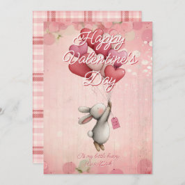 Custom Message bunny Animal Valentines Day Feiertagskarte