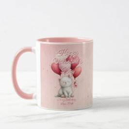 Custom Message Cat Animal Valentines Day Tasse