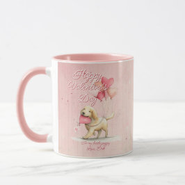 Custom Message Dog Animal Valentines Day Tasse
