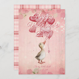 Custom Message Duck Animal Valentines Day Feiertagskarte