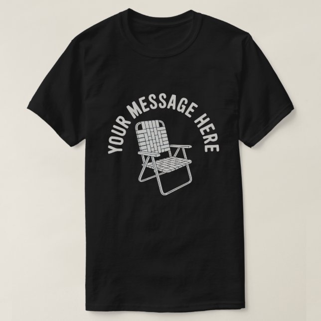 Custom Message Folding Chair Minimalist Design T-Shirt (Design vorne)