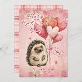 Custom Message Hedgehog Animal Valentines Day Feiertagskarte