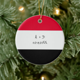 Custom Message Jemen Flag Holiday Tree Ornament