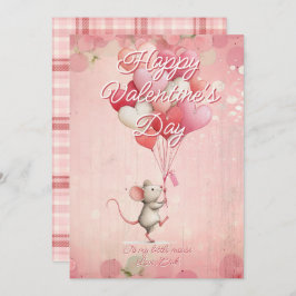 Custom Message Mouse Animal Valentines Day Feiertagskarte