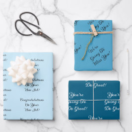 Custom Message New Job Congratulations Gift Geschenkpapier Set