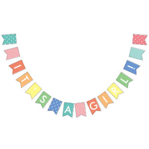 Custom Message Pastel Rainbow Es ist ein Girl Bann Wimpelkette