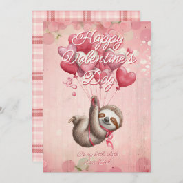 Custom Message Sloth Animal Valentines Day Feiertagskarte