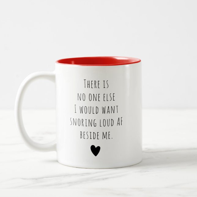 Custom Message Valentine Funny Spaß Einzigartig Zweifarbige Tasse (Links)