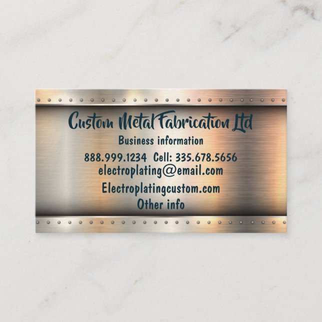 Custom Metal Fabrication.Ltd Visitenkarte (Vorderseite)