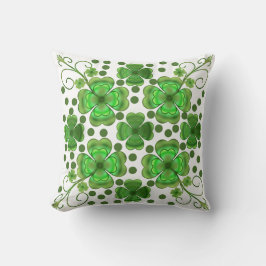 Custom Metallic Green Clover & Swirl Pattern Kissen