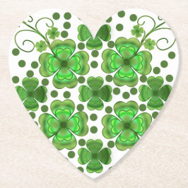 Custom Metallic Green Clover & Swirl Pattern Untersetzer