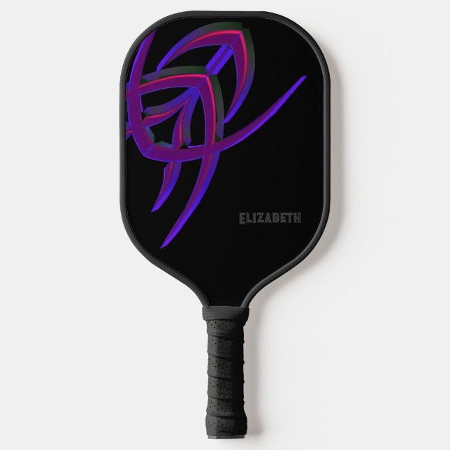 Custom Metallic Lila, blau, Personalisiert Pickleball Schläger (Vorderseite)