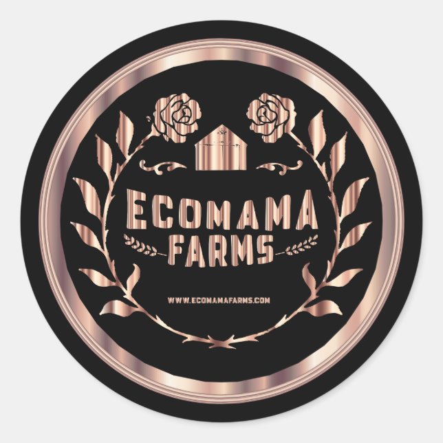 Custom - Metallische Rose Gold und Black -2 Runder Aufkleber (Vorderseite)