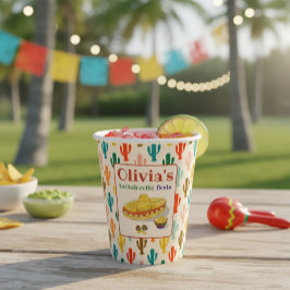 Custom Mexican Fiesta Bachelorette Party Paper Cup Pappbecher