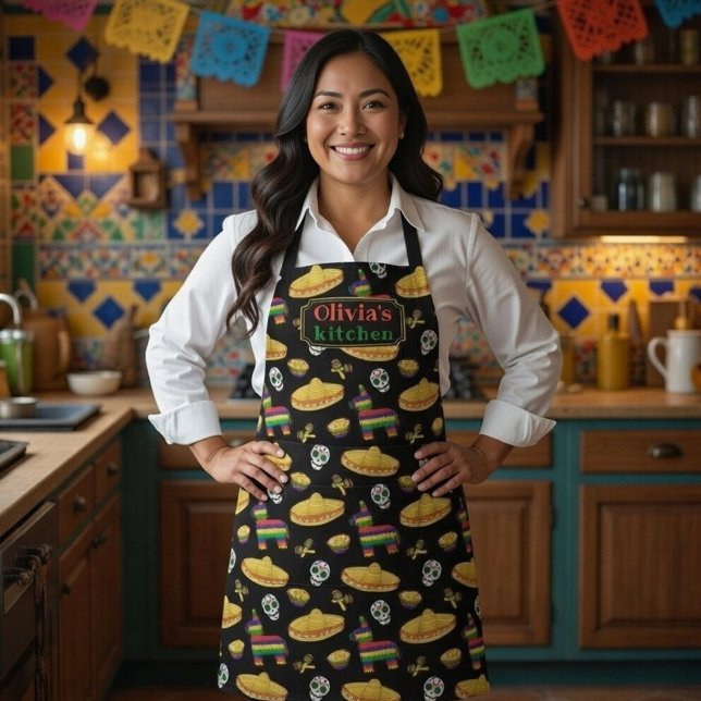 Custom Mexican Fiesta & Día de Muertos Apron Schürze (Von Creator hochgeladen)