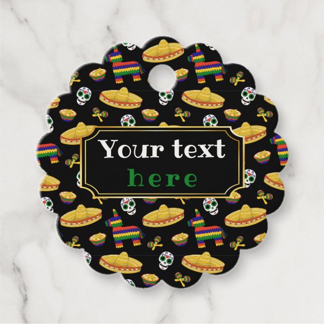 Custom Mexican Fiesta & Día de Muertos Geschenkanhänger (Vorderseite)