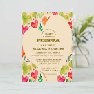 Custom Mexican Fiesta Invite - Pink Yellow Baby Sh Einladung