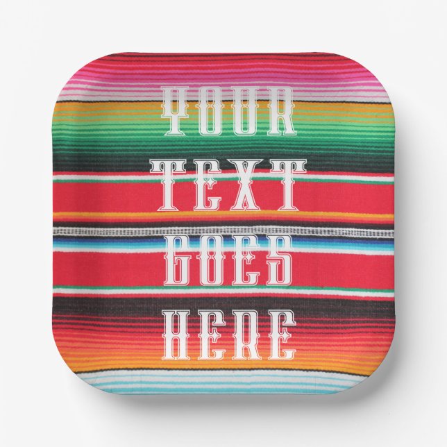 Custom Mexican poncho Decke cinco de mayo Pappteller (Vorderseite)